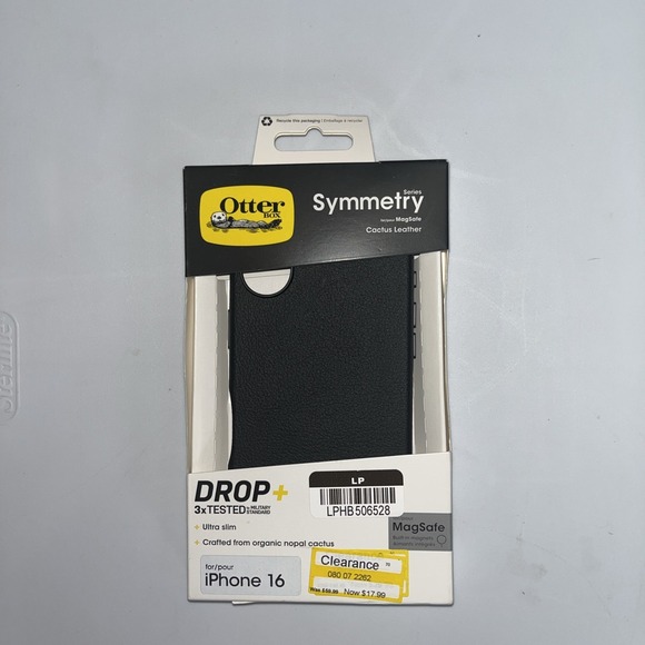 OtterBox Apple iPhone 16 Symmetry‎ Drop+ Case MagSafe - Black Cactus Leather New - Picture 1 of 3